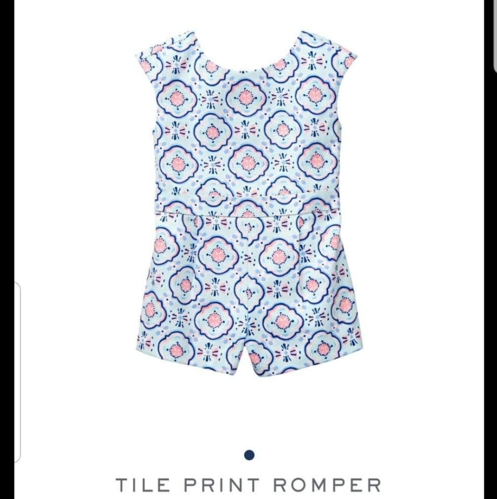 EUC Janie and Jack 3T Tile Print Romper